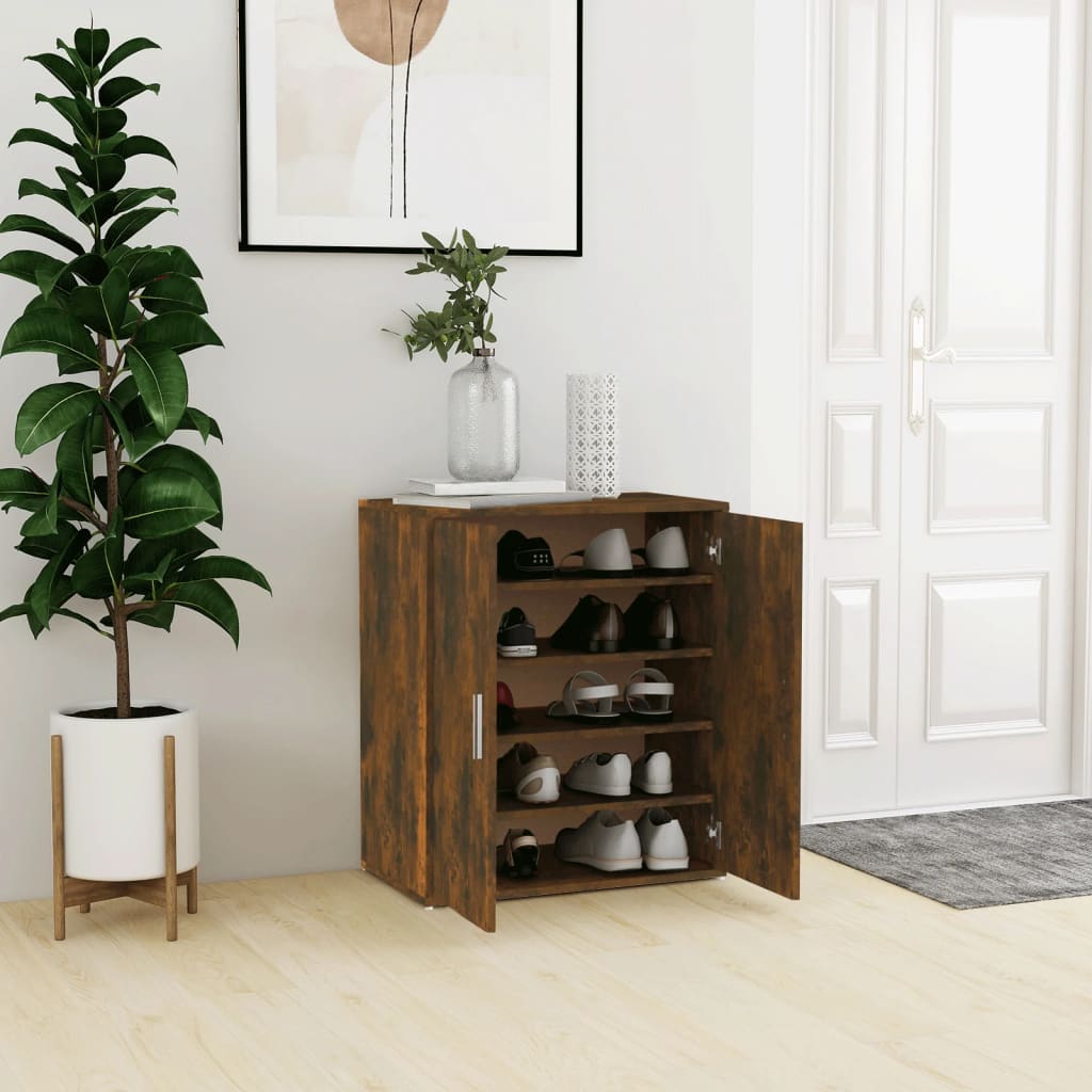 Scarpiera Rovere Fumo 60x35x70 Cm In Legno Multistrato