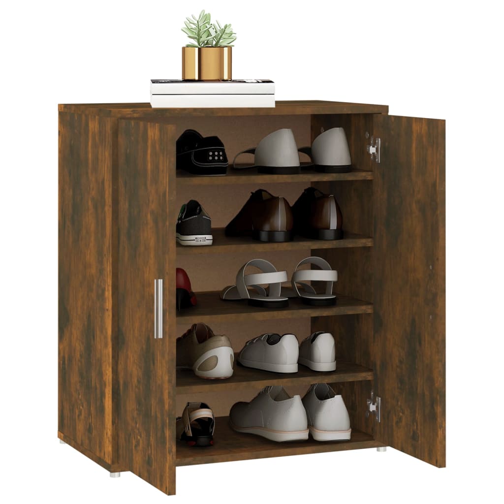 Scarpiera Rovere Fumo 60x35x70 Cm In Legno Multistrato - Image 4
