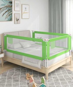 Sponda Letto Di Sicurezza Per Bambini Verde 200x25cm In Tessuto
