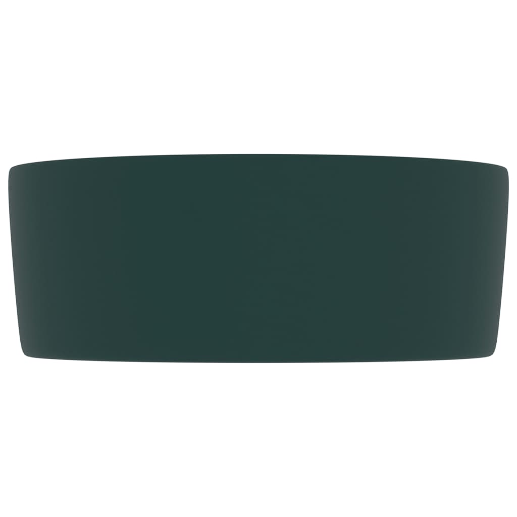 Lavandino Lusso Rotondo Verde Scuro Opaco 40x15 Cm In Ceramica - Image 4