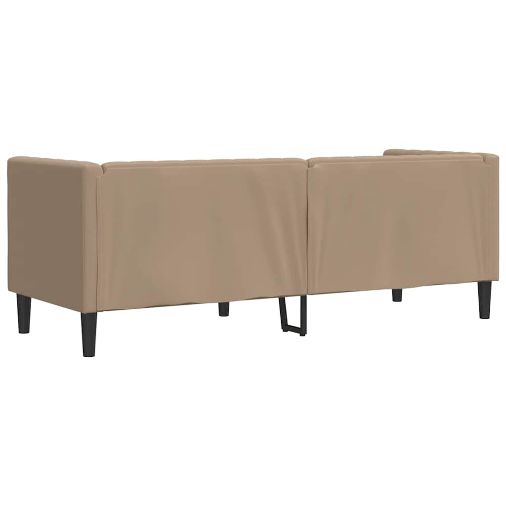 Poltrona Chesterfield A 3 Posti Cappuccino In Similpelle - Image 6