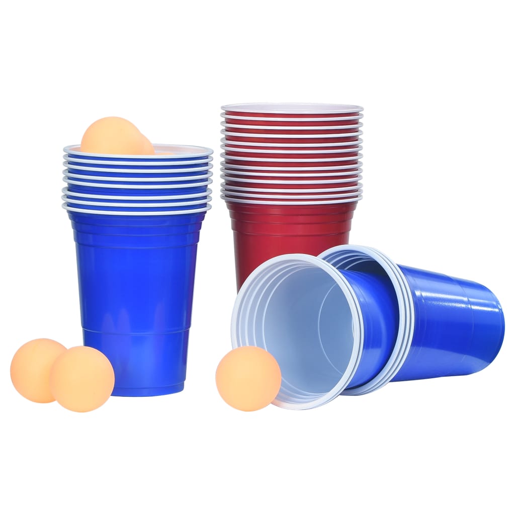 vidaXL Juego de Beer Pong plástico 0,5 L