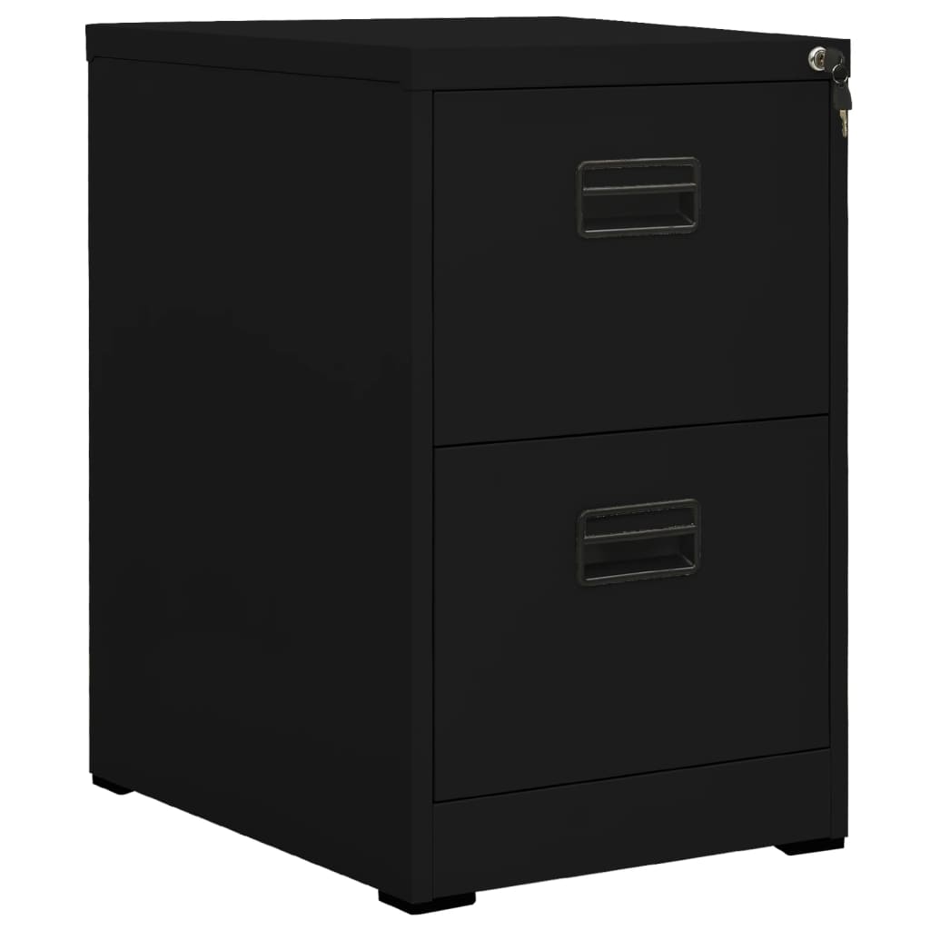 vidaXL Armario archivador de acero negro 46x62x72,5 cm