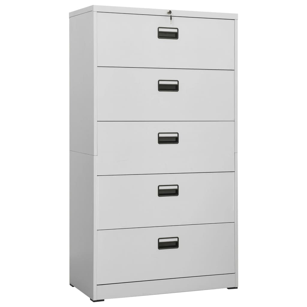 vidaXL Armario archivador de acero gris claro 90x46x164 cm