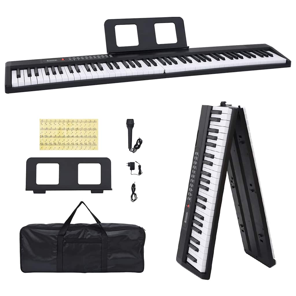 vidaXL Teclado eléctrico piano 88 teclas con atril plegable