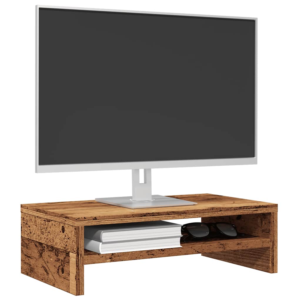 vidaXL Soporte pantalla madera contrachapada madera vieja 42x24x13 cm