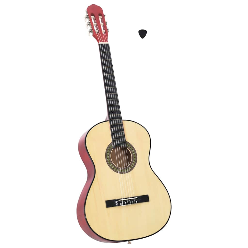 vidaXL Guitarra clásica para principiantes madera tilo negro 4/4 39"