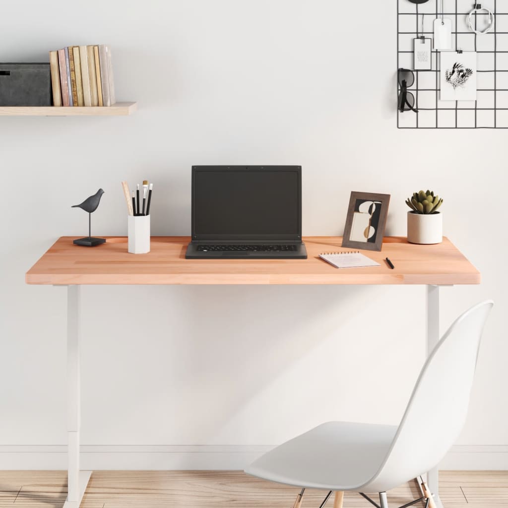 vidaXL Tablero de escritorio madera maciza de haya 110x55x2,5 cm