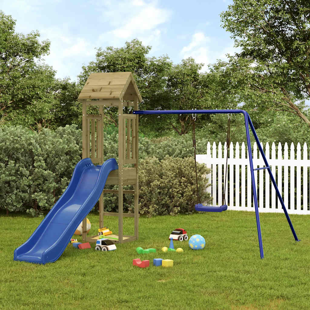 vidaXL Parque infantil de exterior madera de pino impregnada