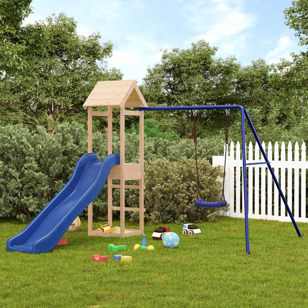 vidaXL Parque infantil de exterior madera maciza de pino