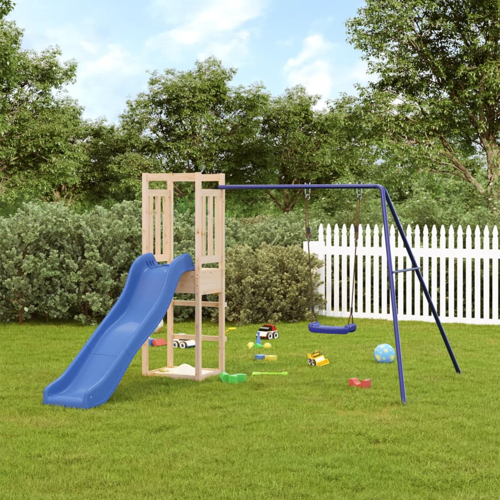 vidaXL Parque infantil de exterior madera maciza de pino