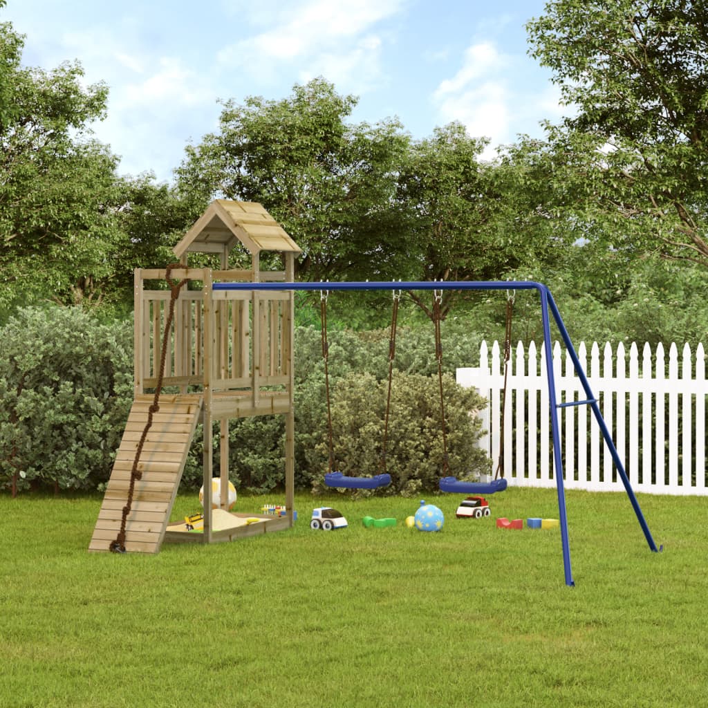 vidaXL Parque infantil de exterior madera de pino impregnada