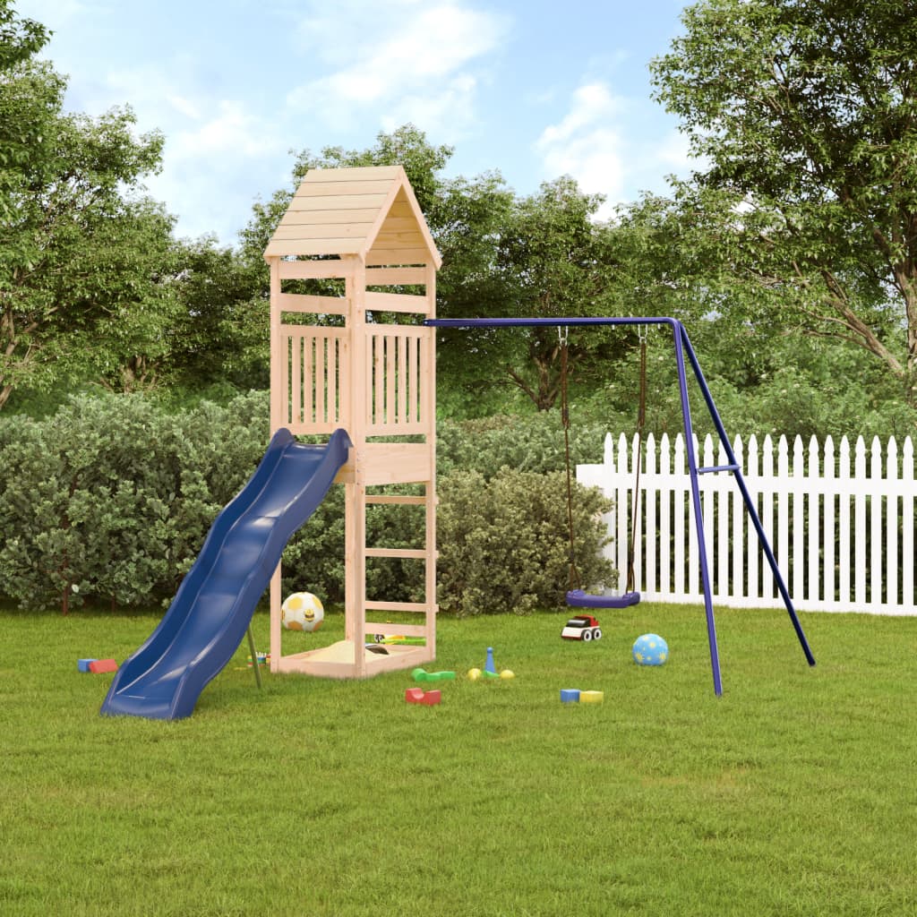 vidaXL Parque infantil de exterior madera maciza de pino