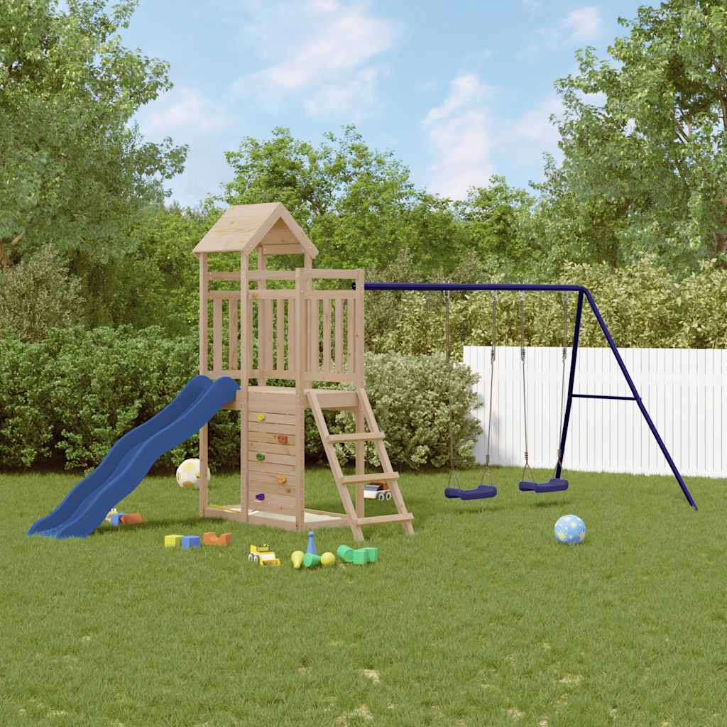 vidaXL Parque infantil de exterior madera maciza de pino