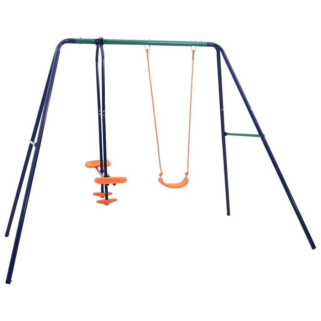 vidaXL Juego de columpios con 3 asientos acero