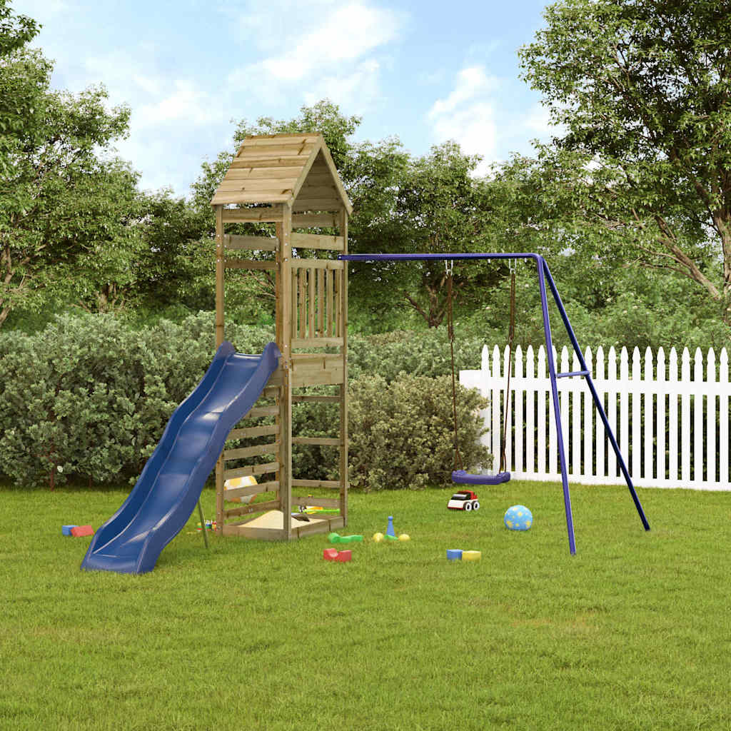 vidaXL Parque infantil de exterior madera de pino impregnada