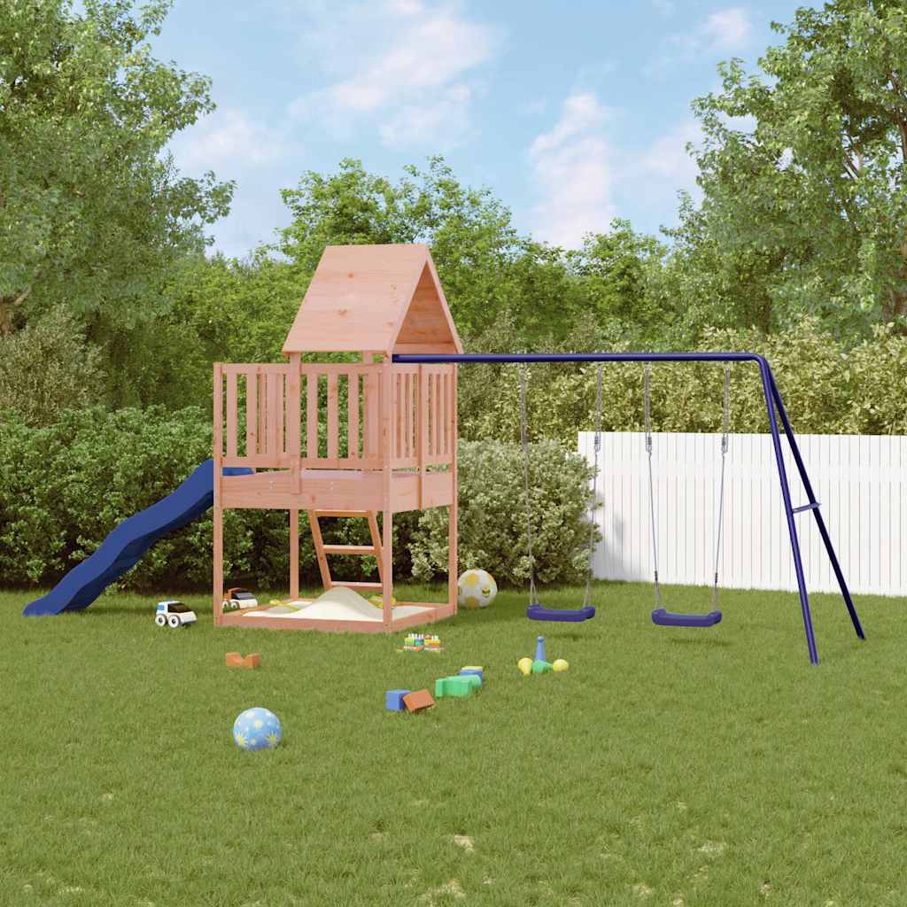 vidaXL Parque infantil de exterior madera maciza Douglas