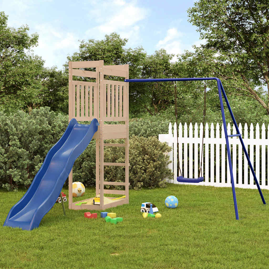 vidaXL Parque infantil de exterior madera maciza de pino