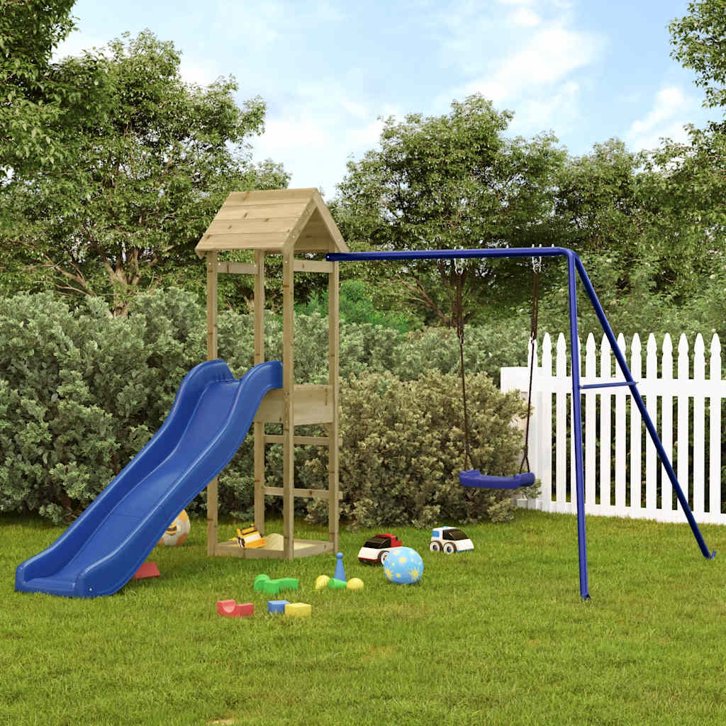 vidaXL Parque infantil de exterior madera de pino impregnada