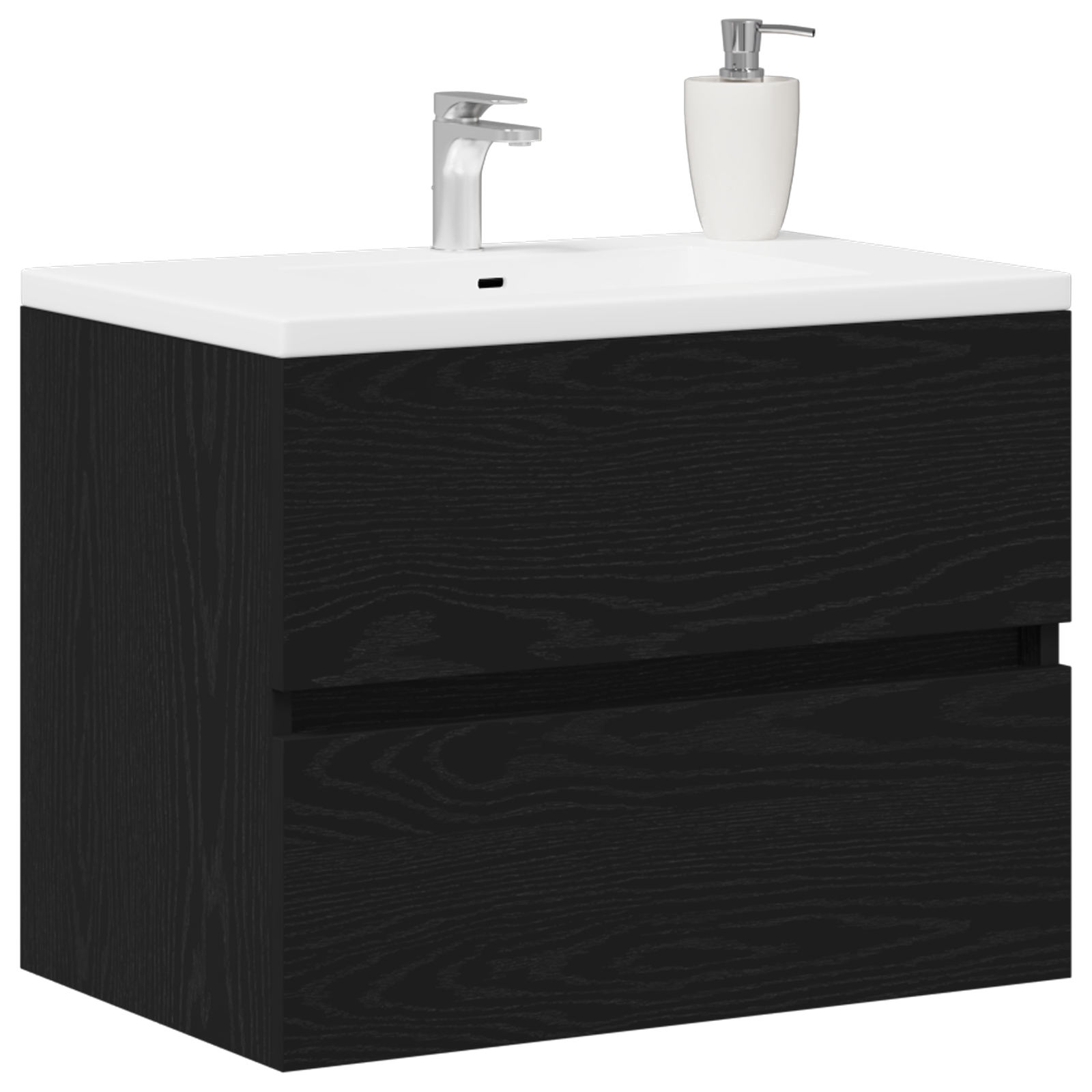 Mobile Lavabo Rovere Nero 60x38,5x45 Cm In Legno Multistrato - Image 3