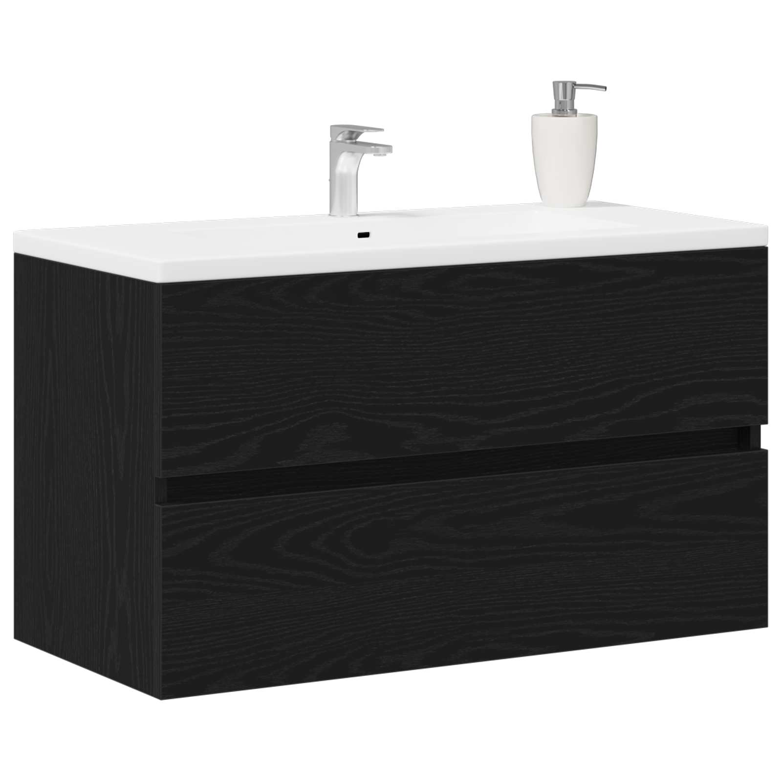 Mobile Lavabo Rovere Nero 80x38,5x45 Cm In Legno Multistrato - Image 3