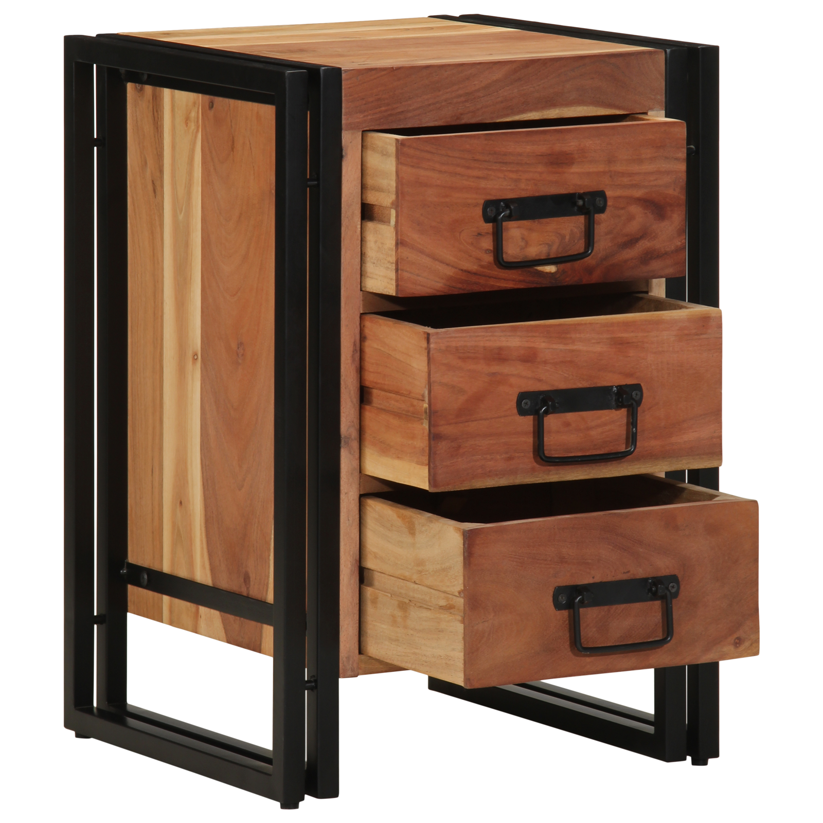 Armadio Da Notte 40 X 40 X 59 Cm Legno Massello Di Acacia