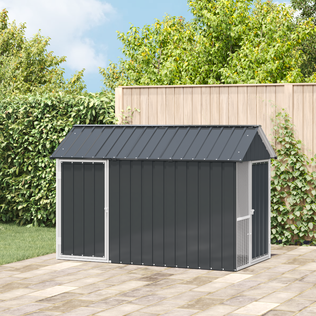 Gabbia Per Uccelli Antracite 215 X 112 X 141 Cm Acciaio Zincato