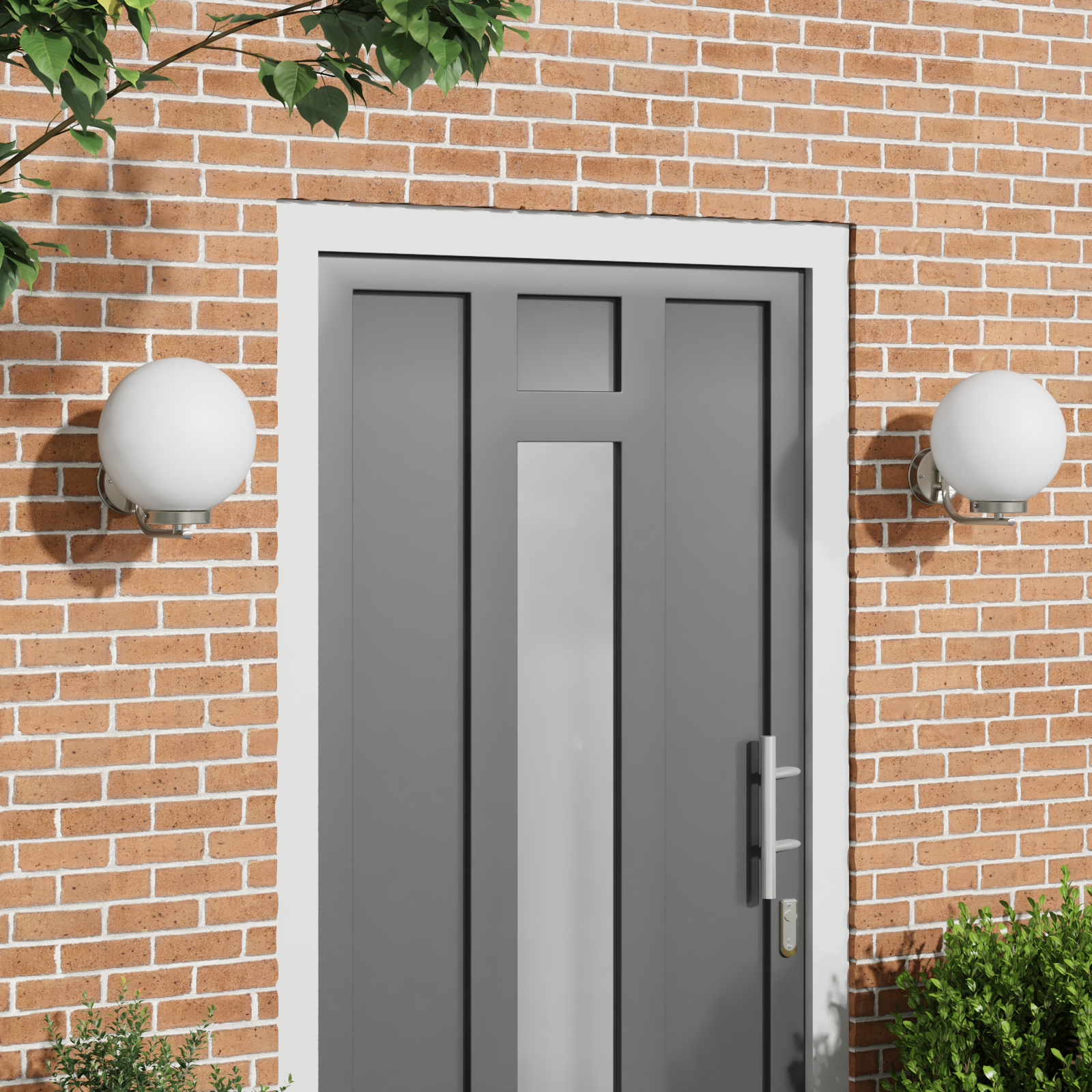 Lampade Da Parete Esterne 2 Pcs Argento 29 X 25 X 33 cm