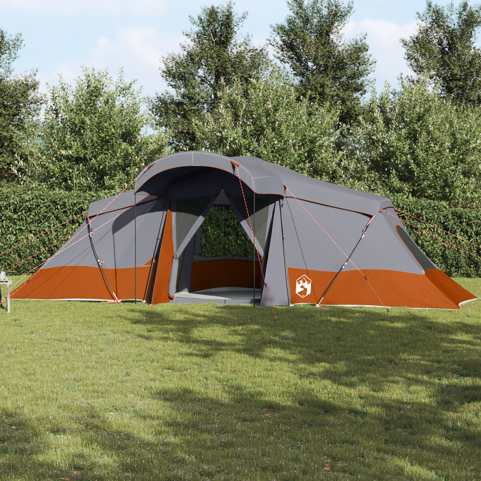 Tende Grigio E Arancione 721 X 335 X 212 Cm Poliestere