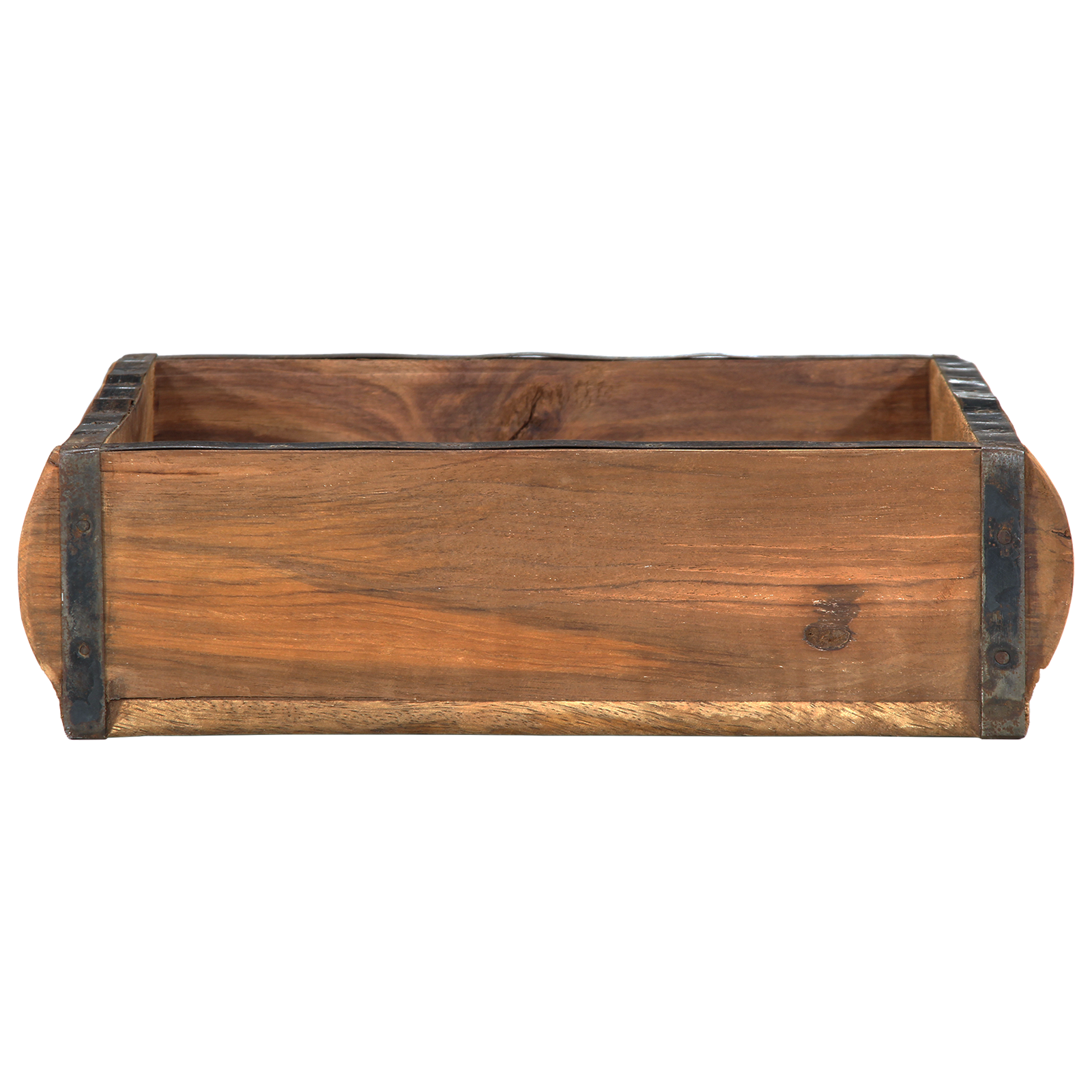 Vassoio Marrone 31 X 29 X 10 Cm Legno Recuperato Massello - Image 4