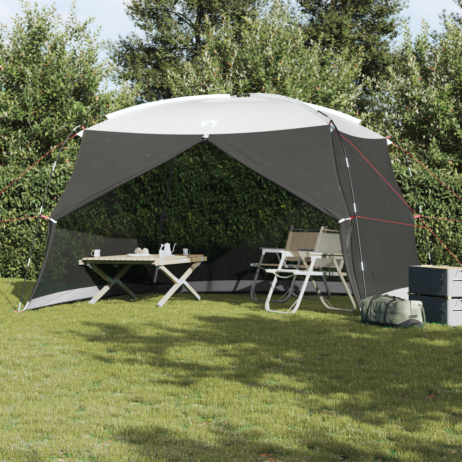 Tende Con Tetto Grigio 380 X 380 X 225 Cm Poliestere