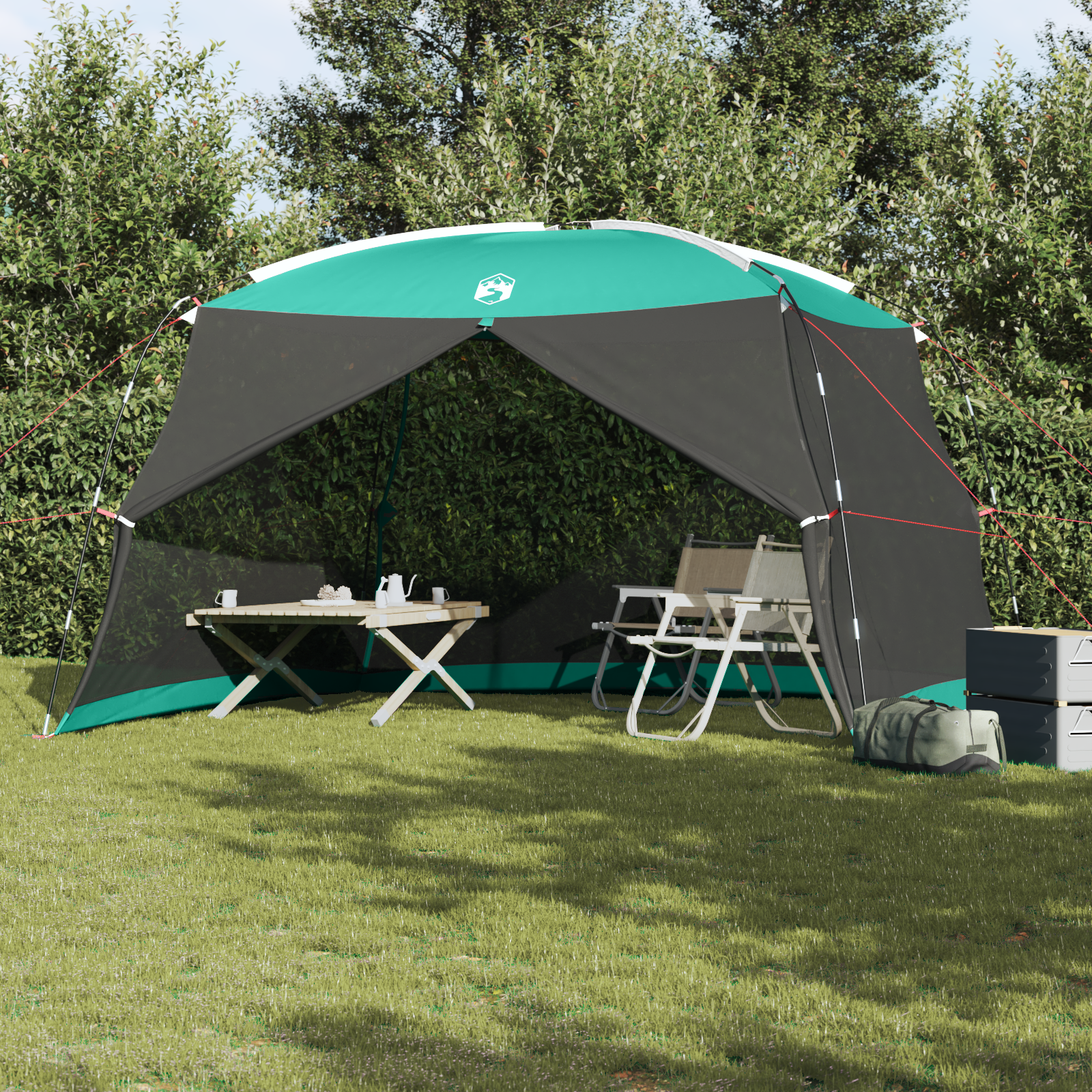 Tende Con Tetto Verde Mare 380 X 380 X 225 Cm Poliestere