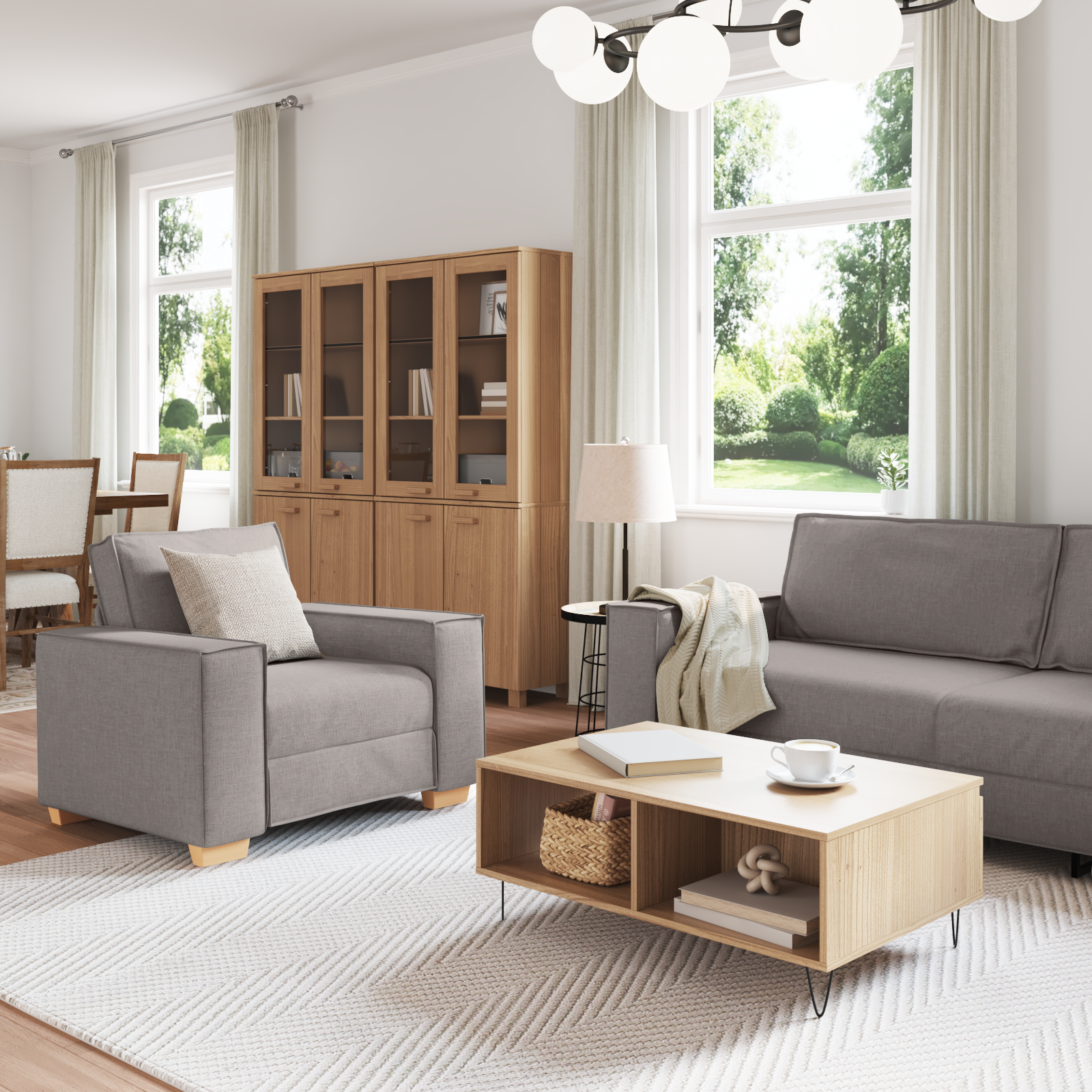 Divano 3 Pcs Talpa Tessuto Misto Lino - Image 3