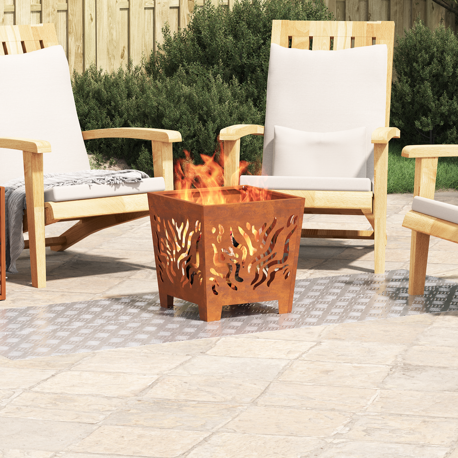 Dischi Quadrati 4 Pcs Argento 100 X 40 Cm Alluminio