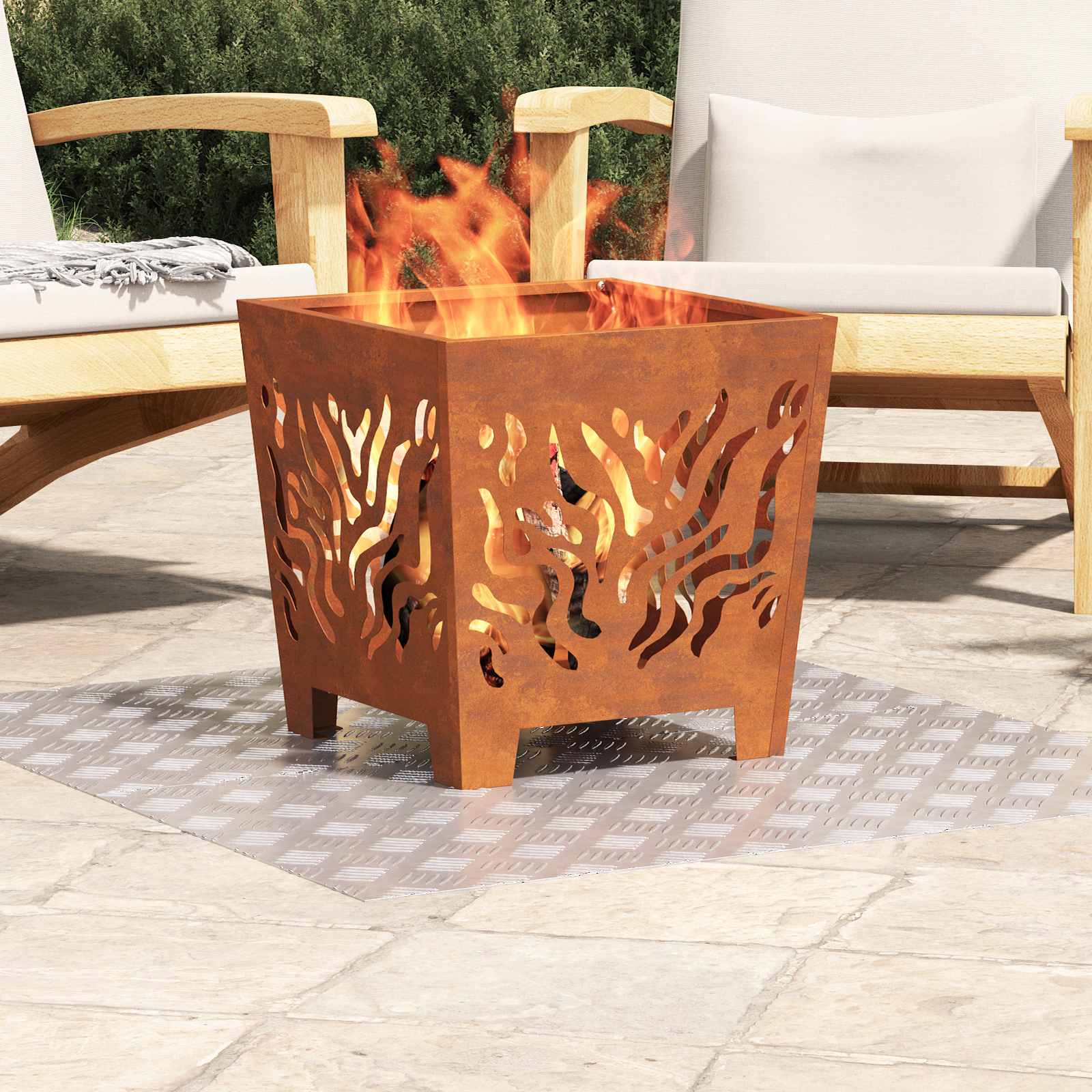 Dischi Quadrati 2 Pcs Argento 90 X 50 Cm Alluminio