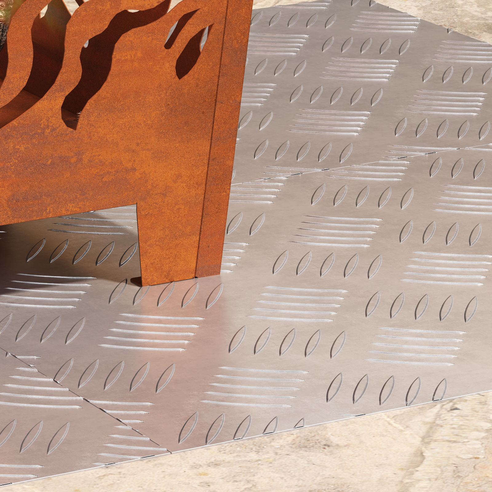 Dischi Quadrati 4 Pcs Argento 60 X 40 Cm Alluminio - Image 3