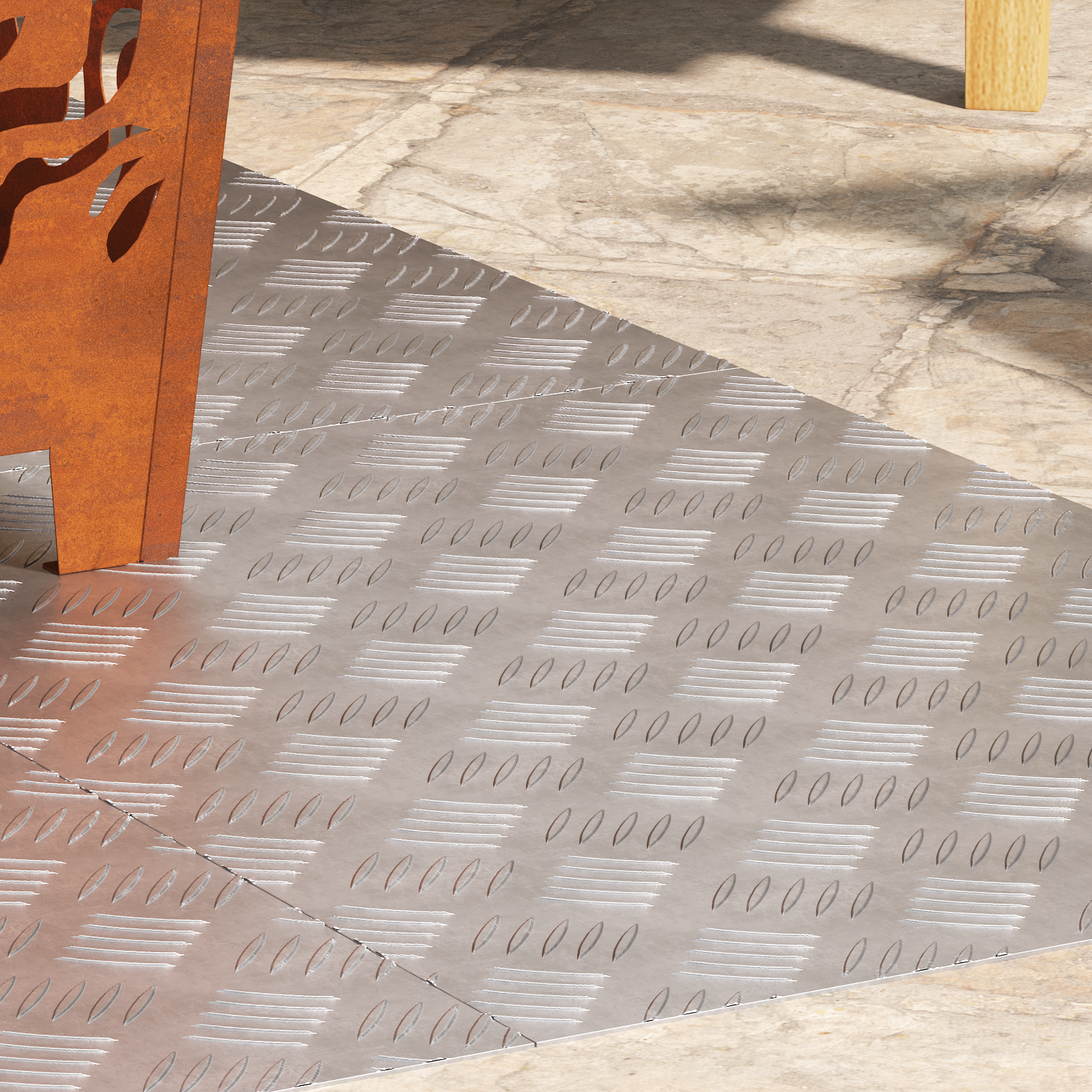 Dischi Quadrati 4 Pcs Argento 70 X 50 Cm Alluminio - Image 3