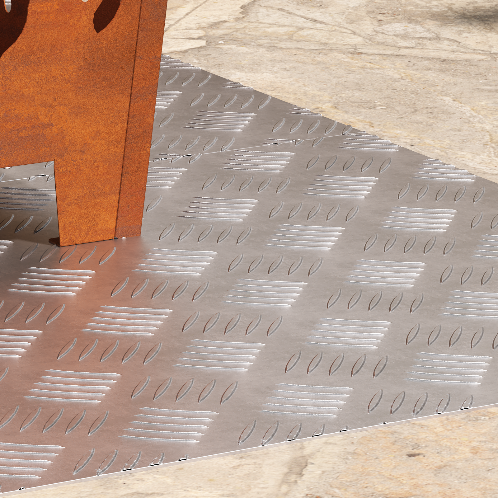 Dischi Quadrati 2 Pcs Argento 80 X 50 Cm Alluminio - Image 3