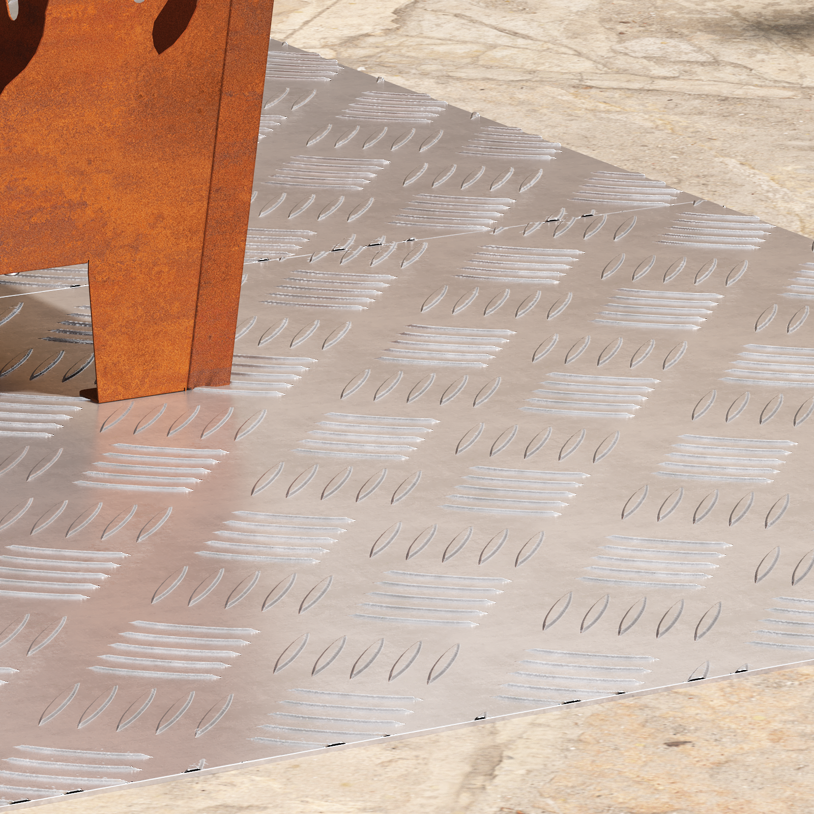 Dischi Quadrati 2 Pcs Argento 90 X 50 Cm Alluminio - Image 3