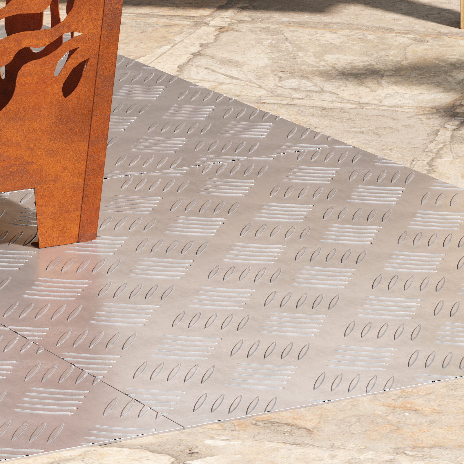 Dischi Quadrati 4 Pcs Argento 60 X 50 Cm Alluminio - Image 3