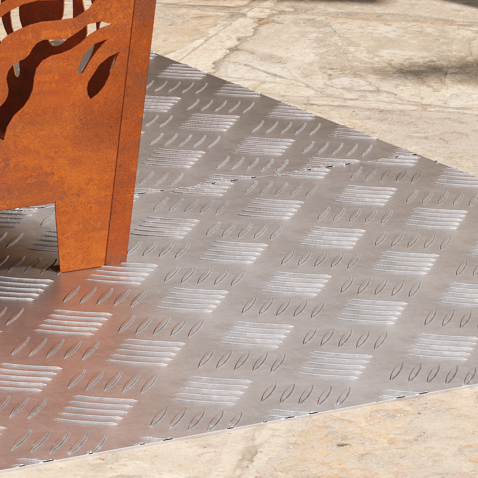 Dischi Quadrati 2 Pcs Argento 100 X 50 Cm Alluminio