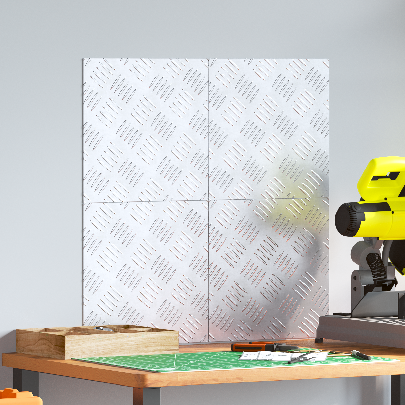 Dischi Quadrati 4 Pcs Argento 30 X 30 Cm Alluminio - Image 3