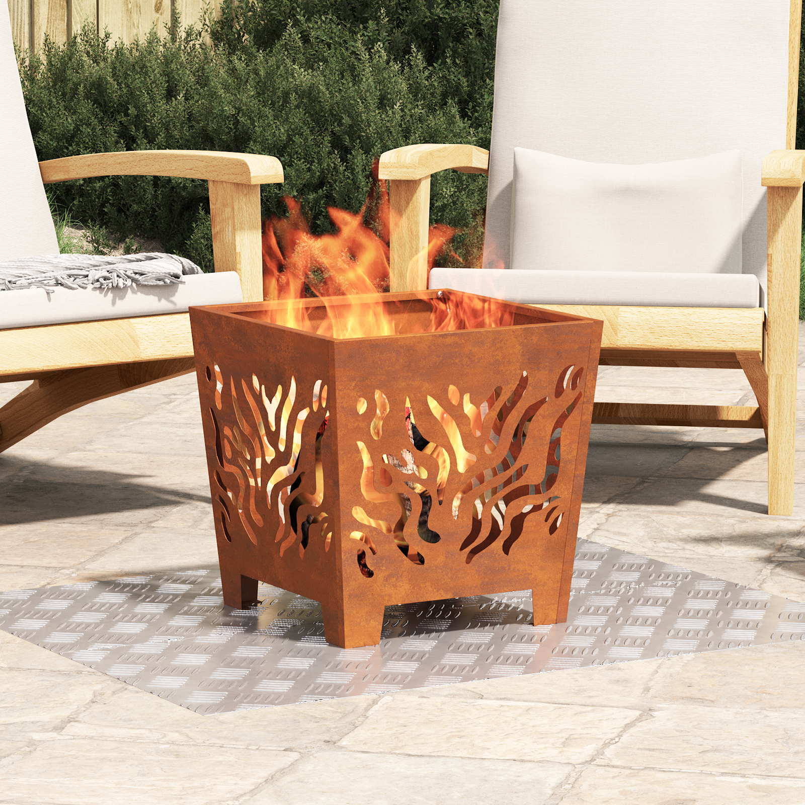 Dischi Quadrati 2 Pcs Argento 100 X 40 Cm Alluminio