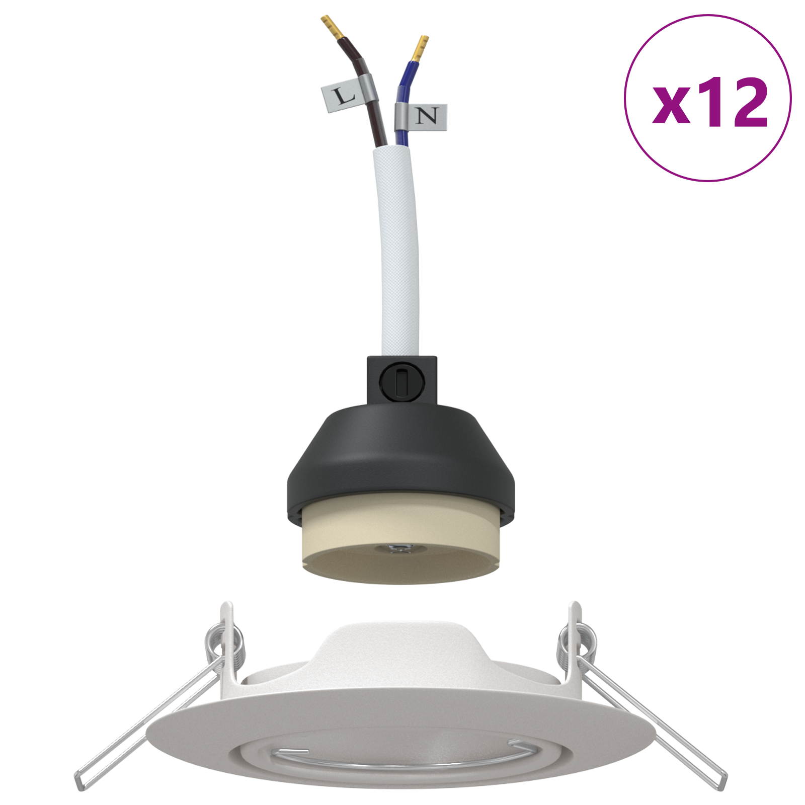Spotlights Con I Riflettori 12 Pcs Bianco 9 X 9 Cm Metallo - Image 4