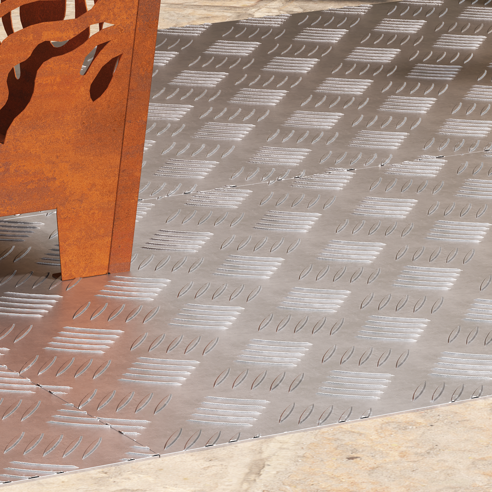 Dischi Quadrati 4 Pcs Argento 100 X 50 Cm Alluminio - Image 3