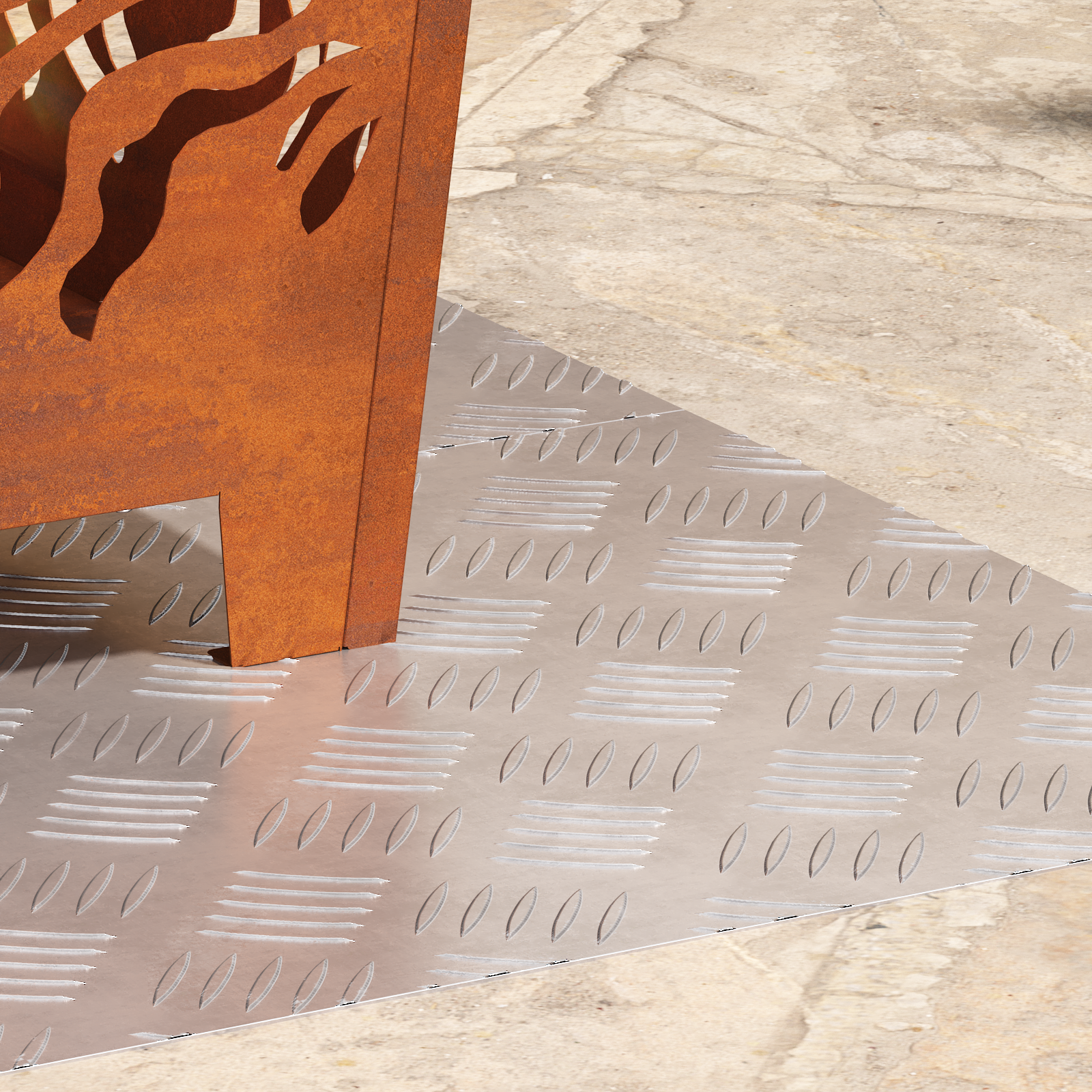 Dischi Quadrati 2 Pcs Argento 70 X 40 Cm Alluminio - Image 3