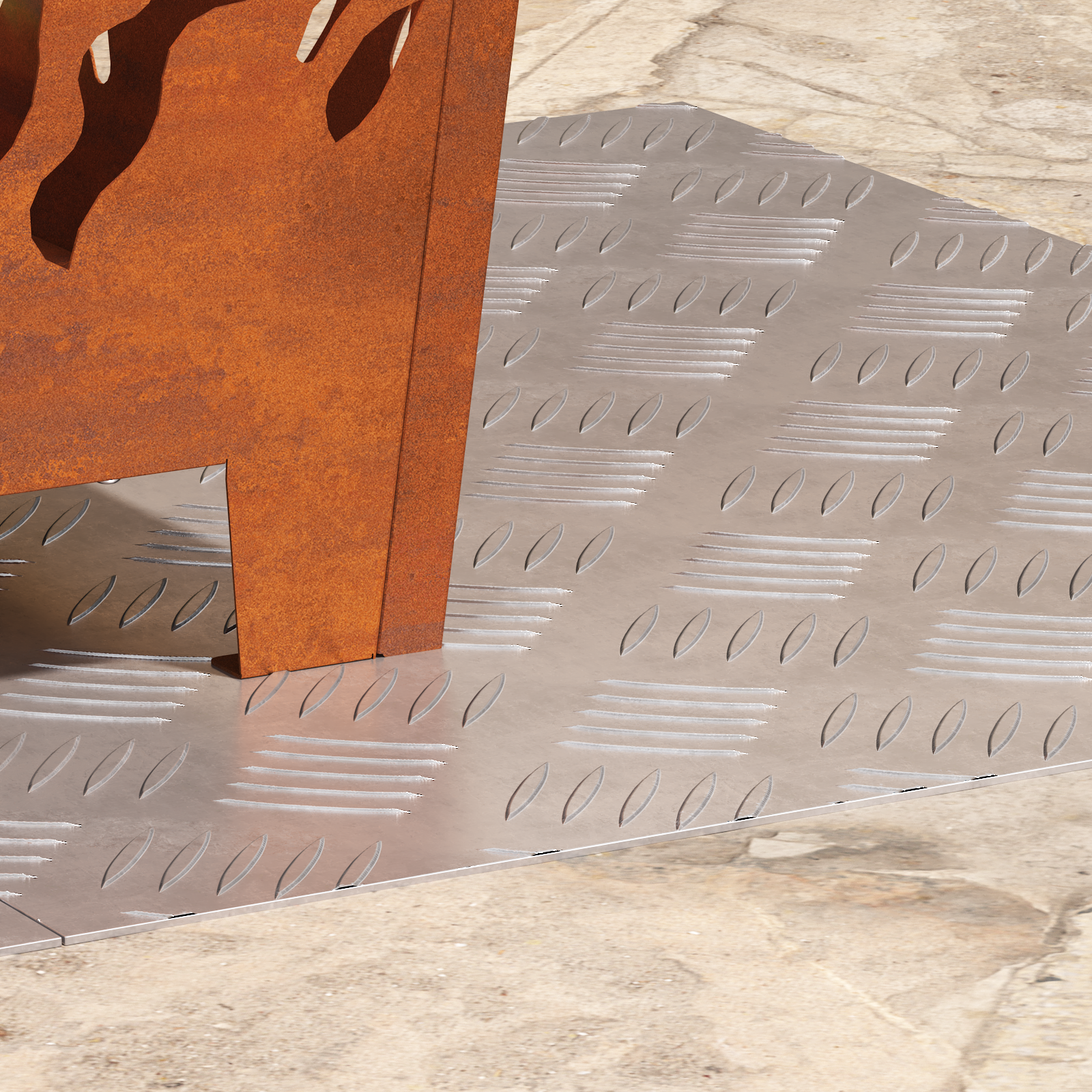 Dischi Quadrati 2 Pcs Argento 60 X 50 Cm Alluminio - Image 3