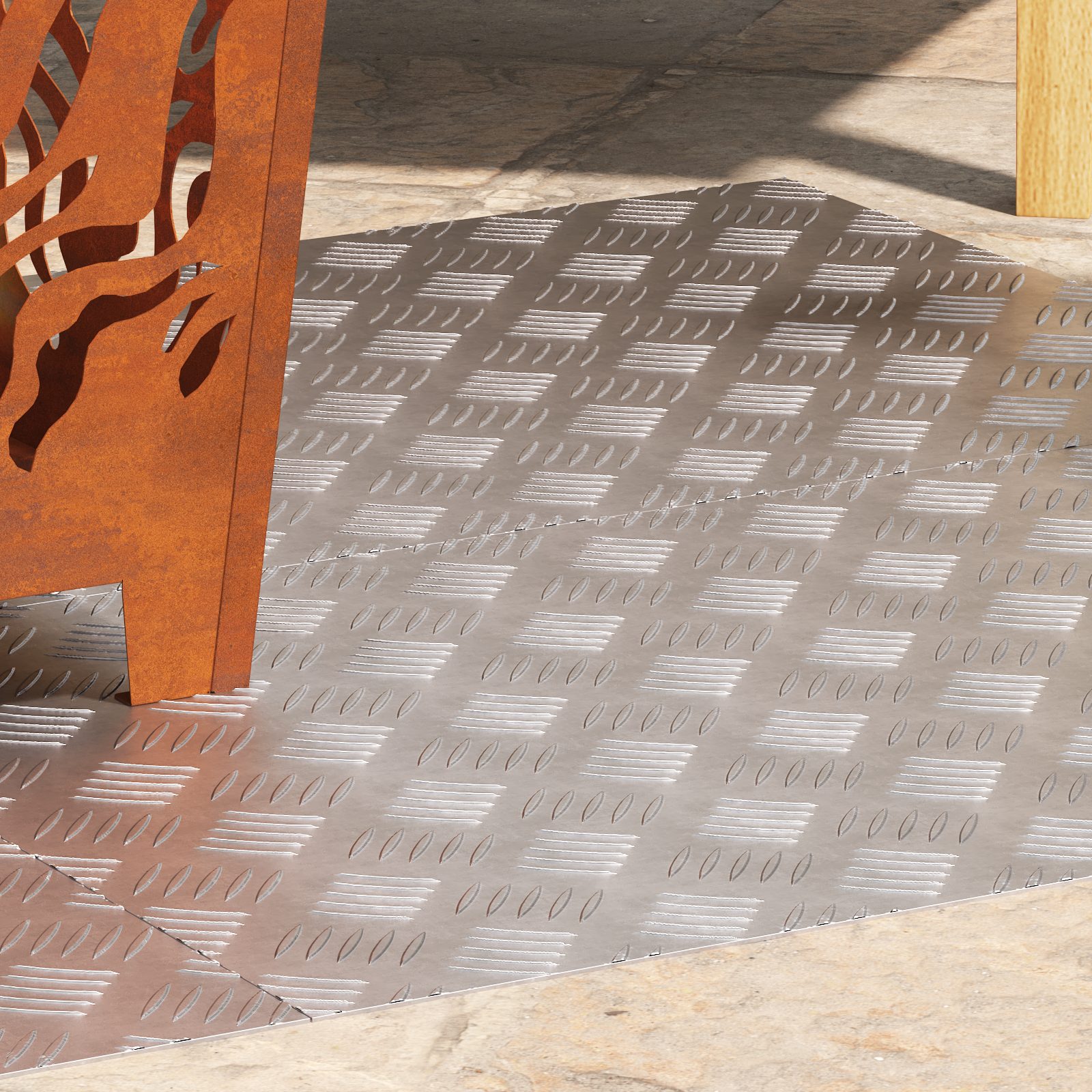 Dischi Quadrati 4 Pcs Argento 80 X 50 Cm Alluminio - Image 3