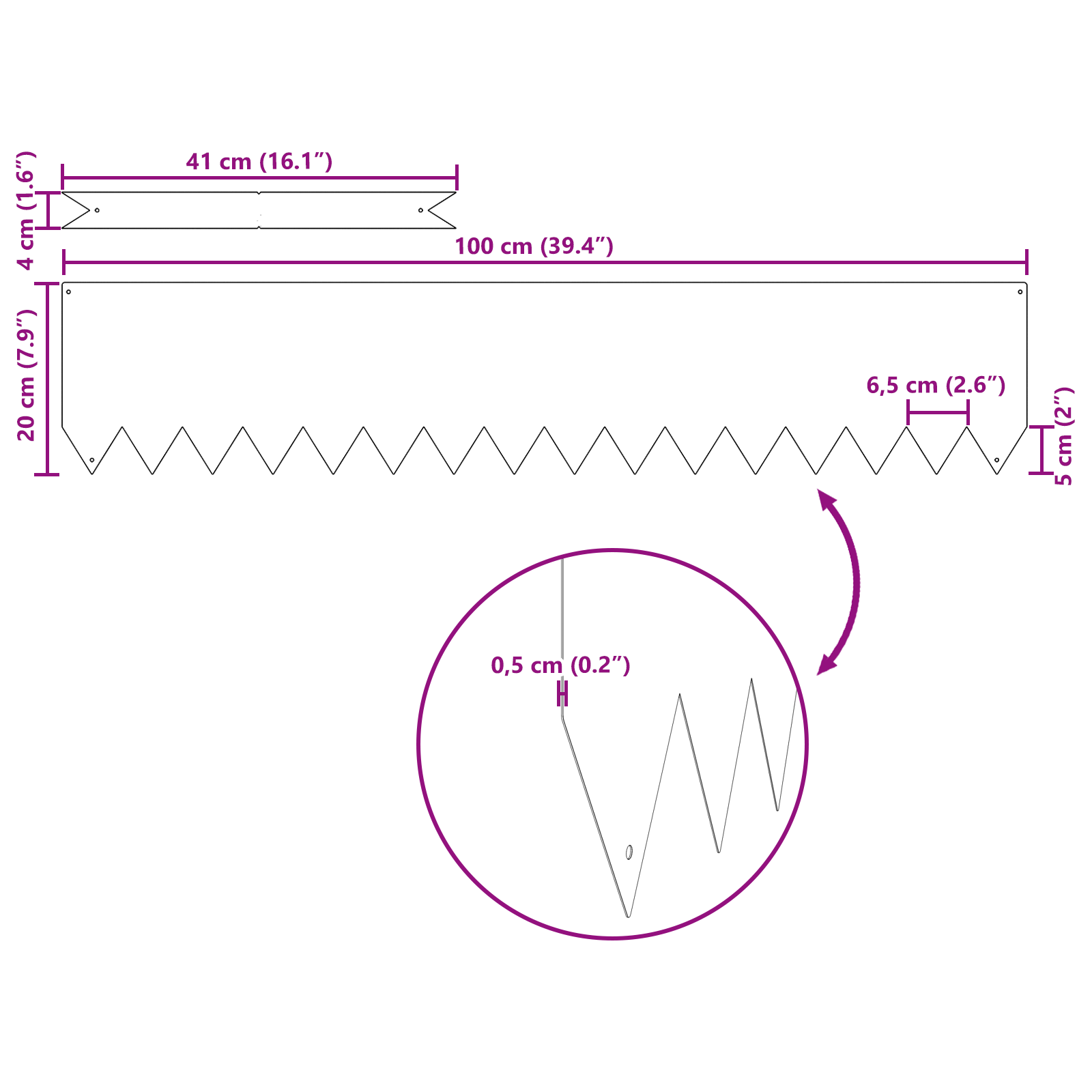 Bordura Per Prato 50 Pcs Bianco 100 X 0.05 X 20 cm - Image 5