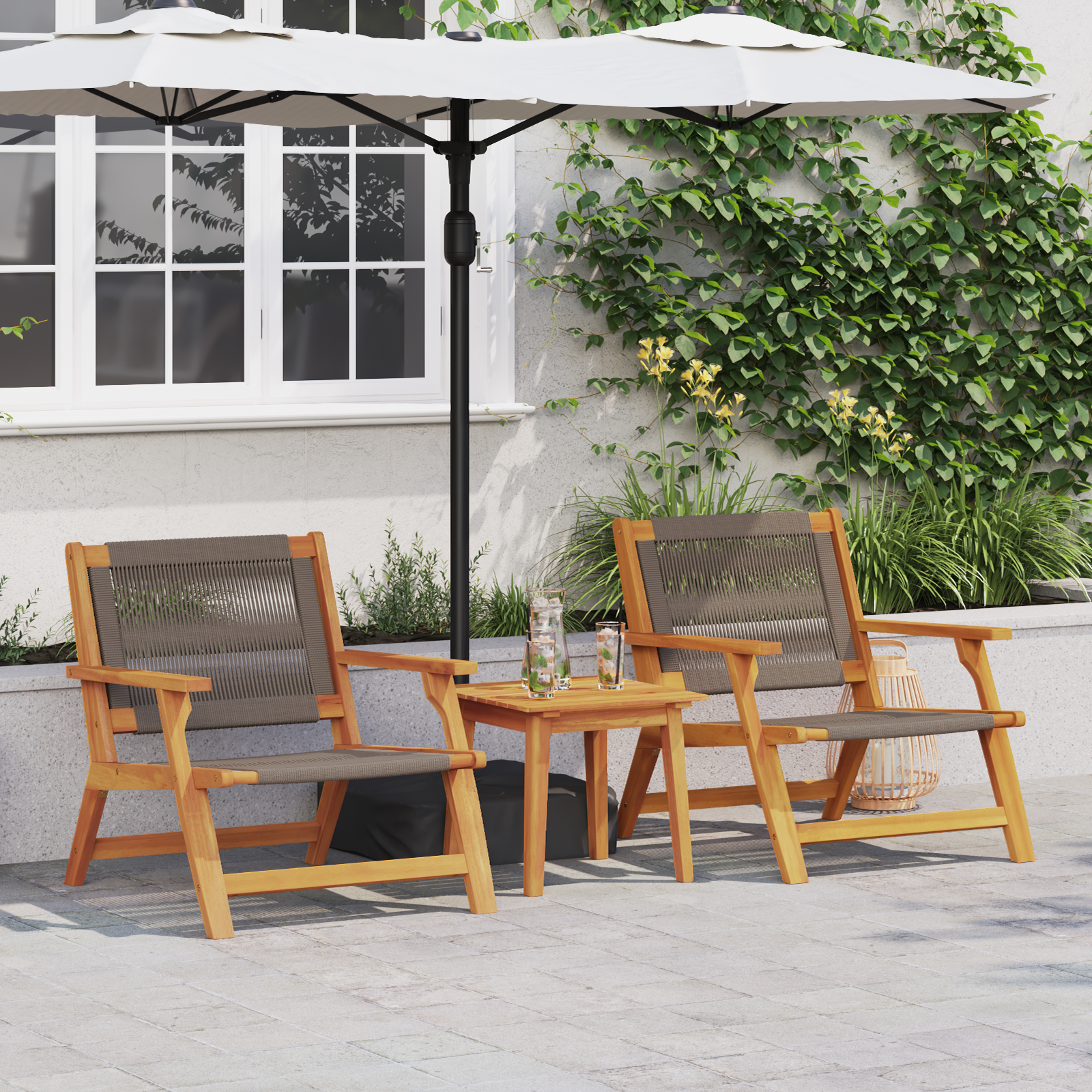 Arredamento Da Giardino 2 Pcs Grigio 78 X 67 X 73cm